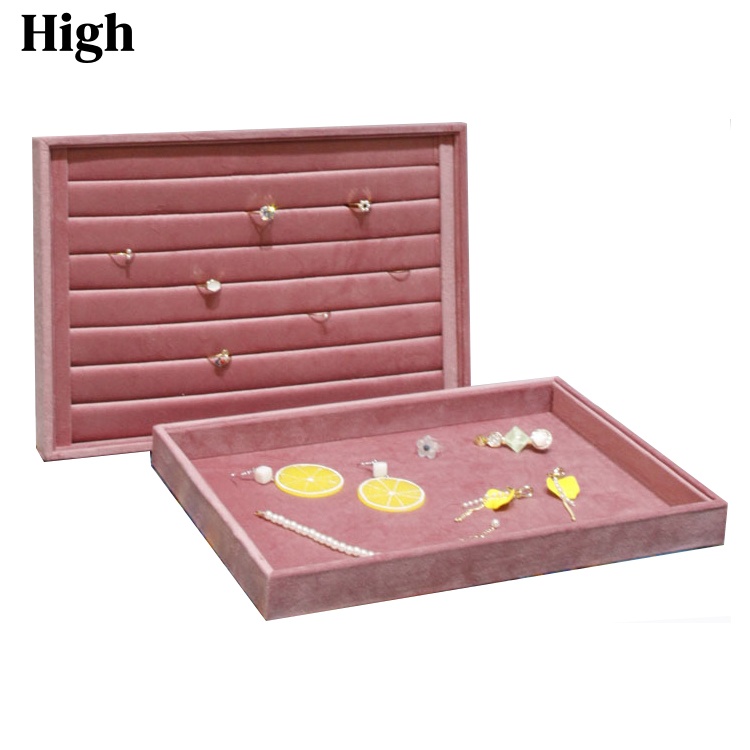 Jewelry And Watches Store - Pink Velvet Jewelry Display Tray, Large