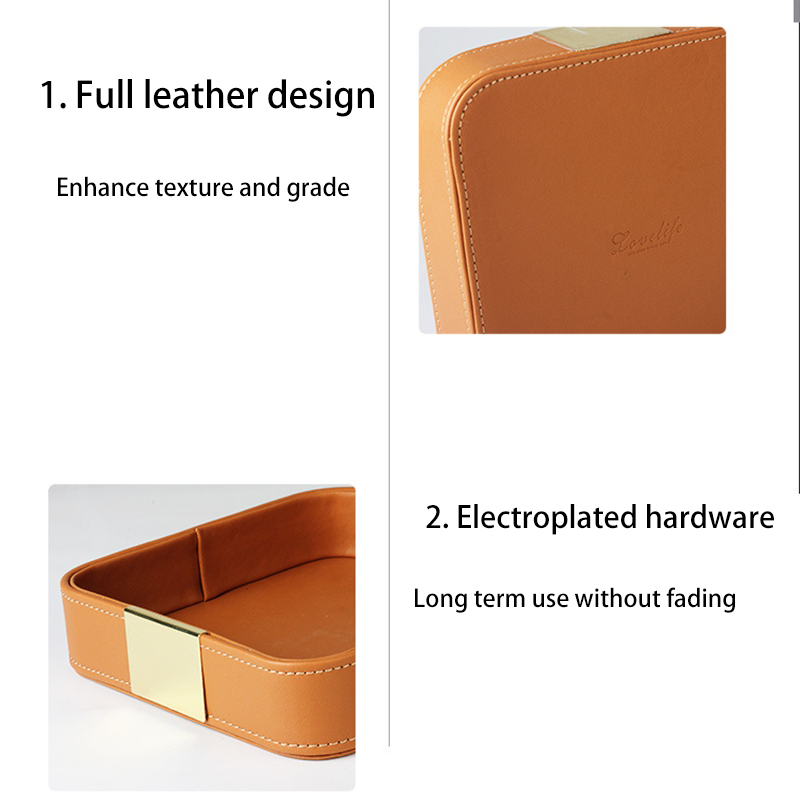 Leather Desk Tray Desktop Stor - Jewelry And Watches Store review and price