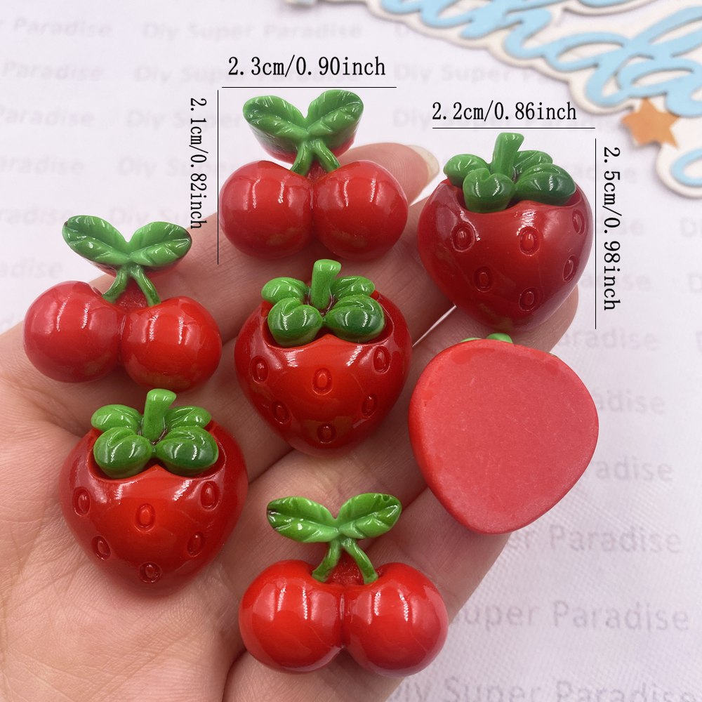 8PCS Resin Kawaii Colorful Red - Paradise Jewelry & Watches Llc Miami Photos review and price